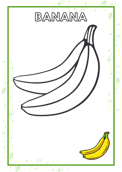 Fruits Coloring Book for Kids Ages 3–8 | 30+ Printable Fruit Coloring Pages PDF