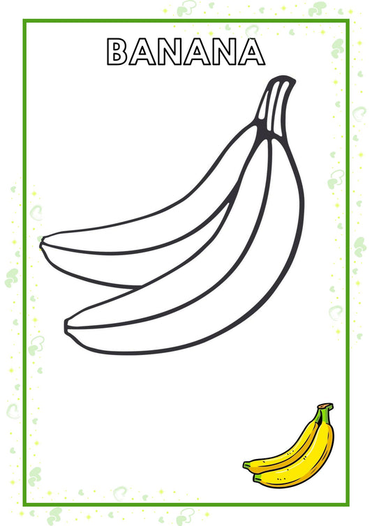 Fruits Coloring Book for Kids Ages 3–8 | 30+ Printable Fruit Coloring Pages PDF