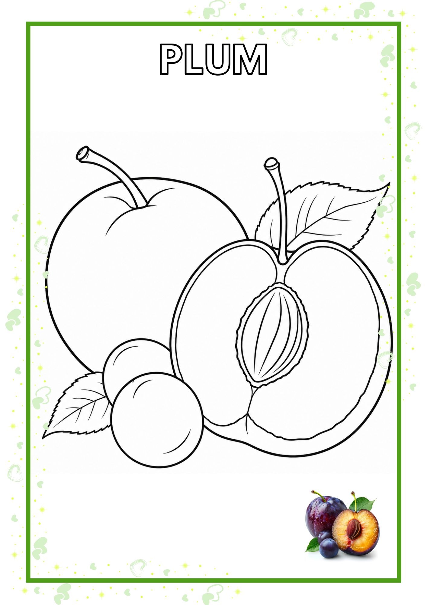 Fruits Coloring Book for Kids Ages 3–8 | 30+ Printable Fruit Coloring Pages PDF