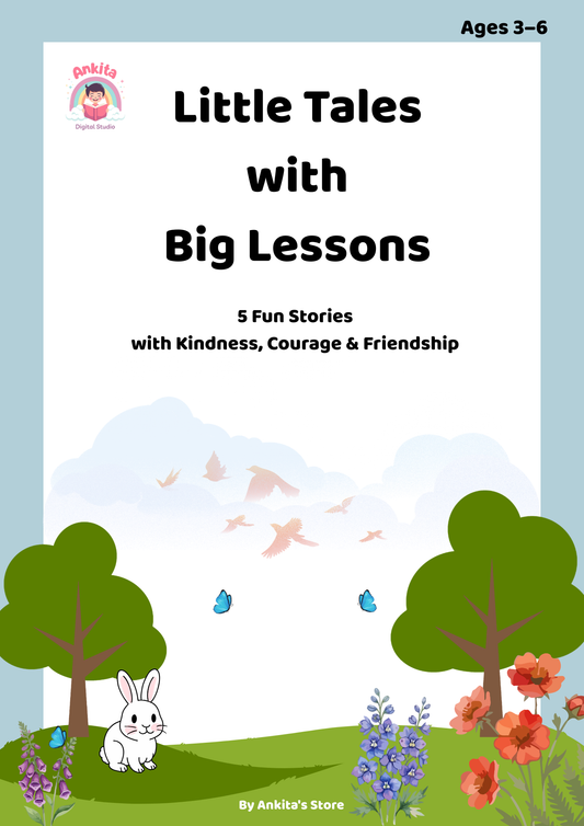 Little Tales with Big Lessons | 5 Moral Stories for Kids Ages 3–6 | Printable PDF eBook